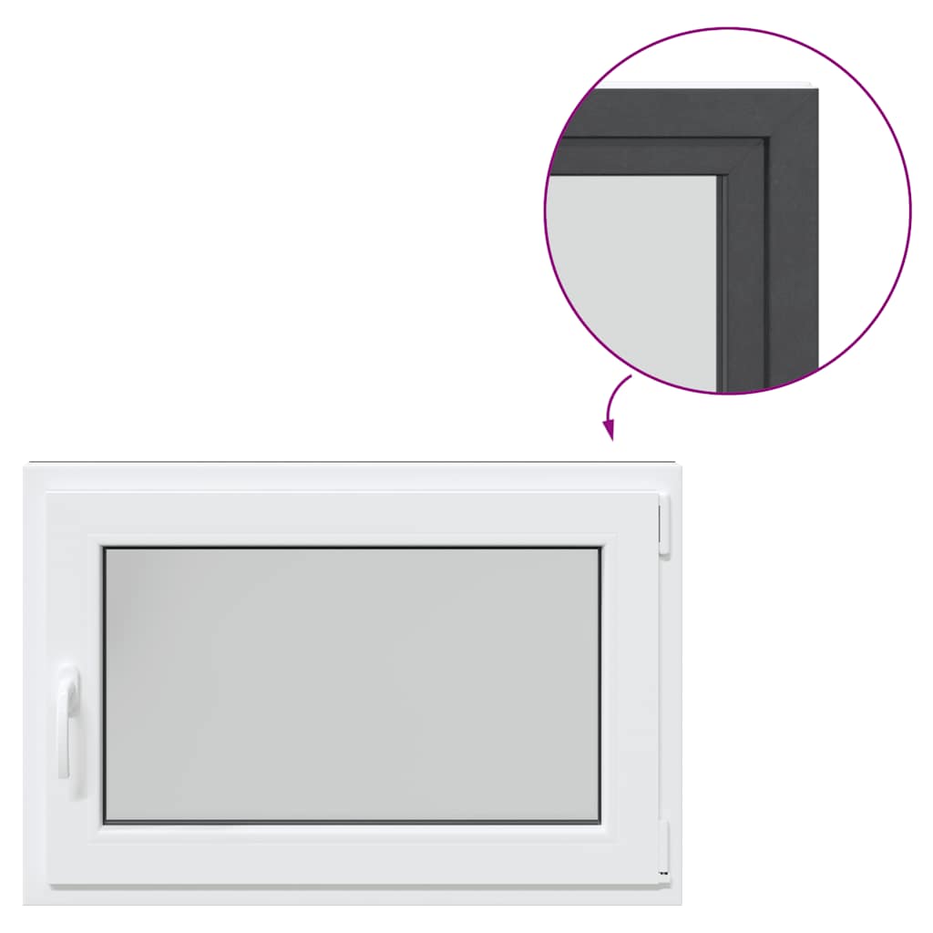 Finestra da cantina "RISOR" 90x70 cm Anta-ribalta DIN Destra Antracite - homemem39