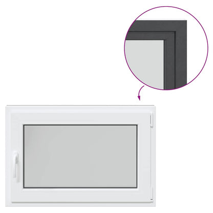 Finestra da cantina "RISOR" 90x70 cm Anta-ribalta DIN Destra Antracite - homemem39