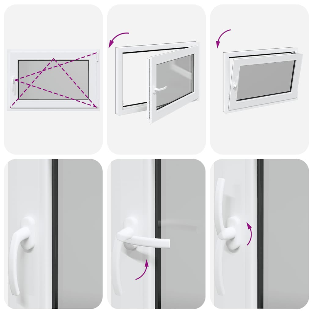 Finestra da cantina "RISOR" 90x70 cm Anta-ribalta DIN Destra Antracite - homemem39