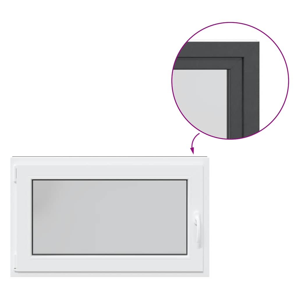 Finestra da cantina "RISOR" 100x50 cm anta-ribalta DIN sinistra antracite