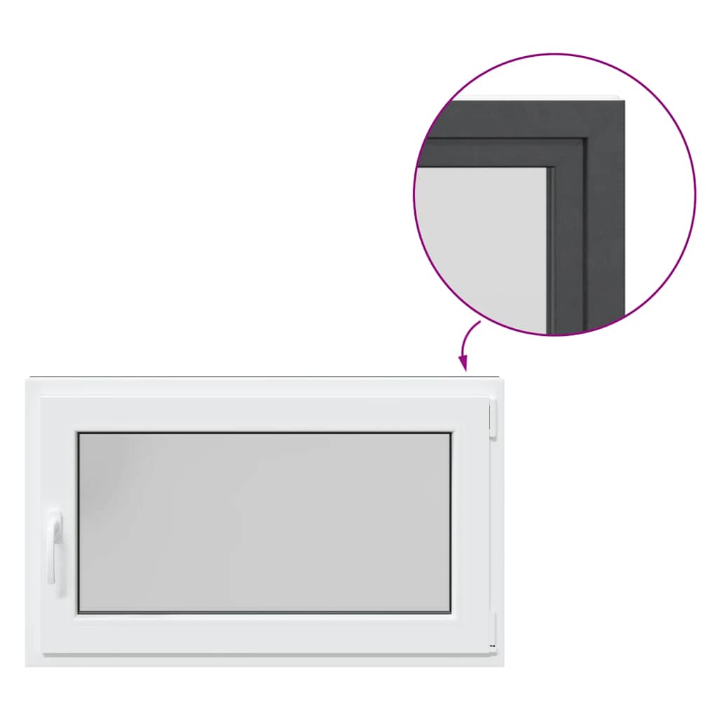 Finestra per cantina "RISOR" 100x60 cm Anta-ribalta DIN Destra Antracite