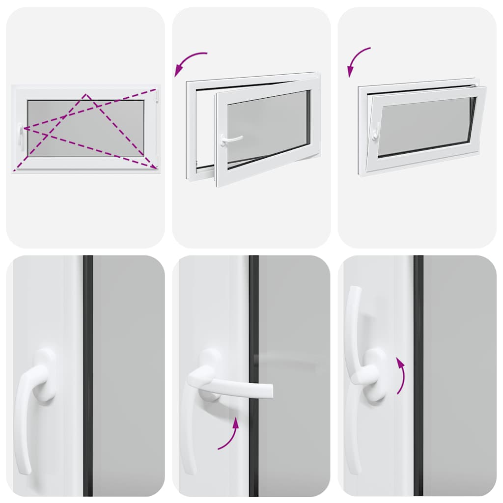 Finestra per cantina "RISOR" 100x60 cm Anta-ribalta DIN Destra Antracite