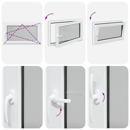 Finestra per cantina "RISOR" 100x60 cm Anta-ribalta DIN Destra Antracite