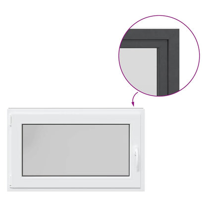 Finestra da cantina "RISOR" 100x70 cm anta-ribalta DIN sinistra antracite - homemem39