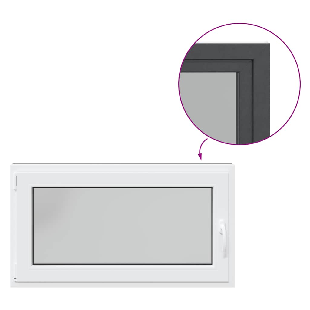 Finestra da cantina "RISOR" 110x50 cm anta-ribalta DIN sinistra antracite - homemem39