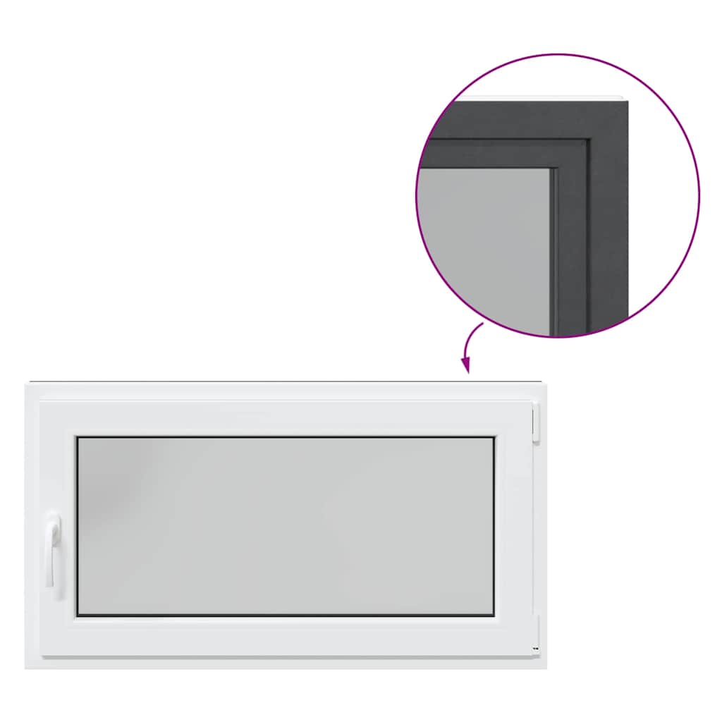 Finestra da cantina "RISOR" 110x70 cm Anta-ribalta DIN Destra Antracite - homemem39