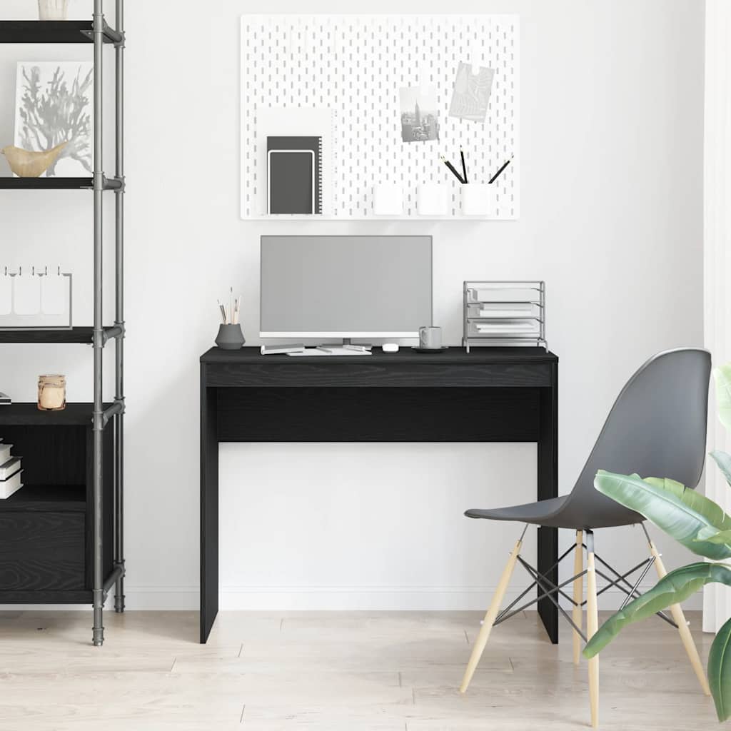 Scrivania Rovere Nero 90x40x72 cm in Legno Multistrato - homemem39