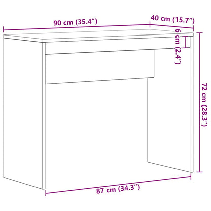 Scrivania Rovere Nero 90x40x72 cm Legno ingegnerizzato | homemem39