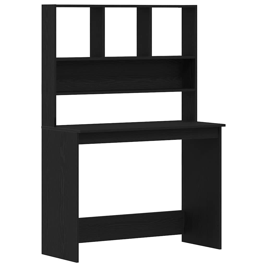 Scrivania con Mensole Rovere Nero 102x45x148 cm in Truciolato - homemem39