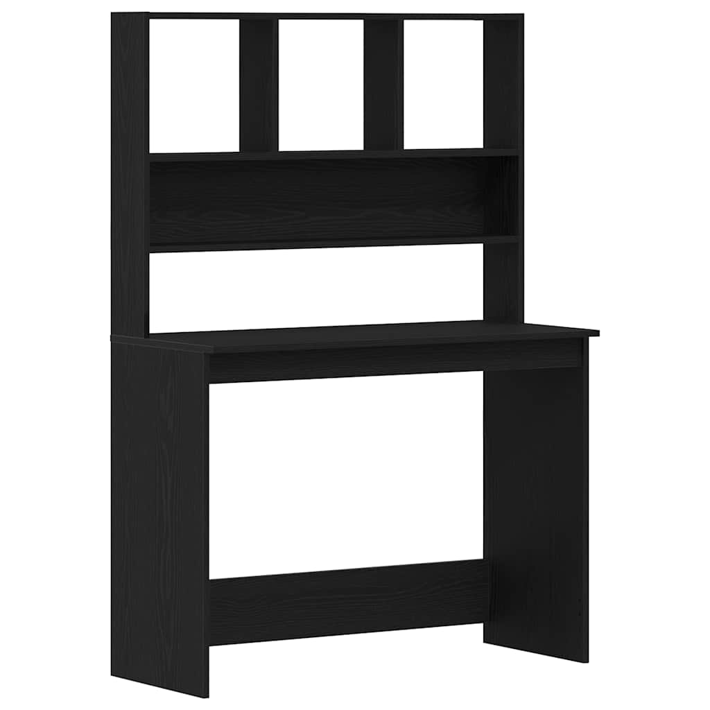 Scrivania con Mensole Rovere Nero 102x45x148 cm in Truciolato