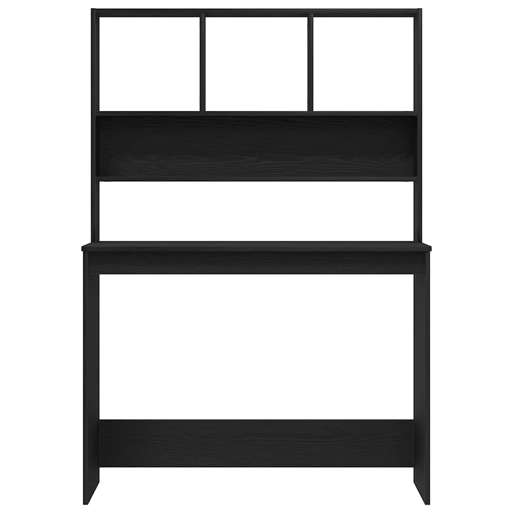 Scrivania con Mensole Rovere Nero 102x45x148 cm in Truciolato - homemem39