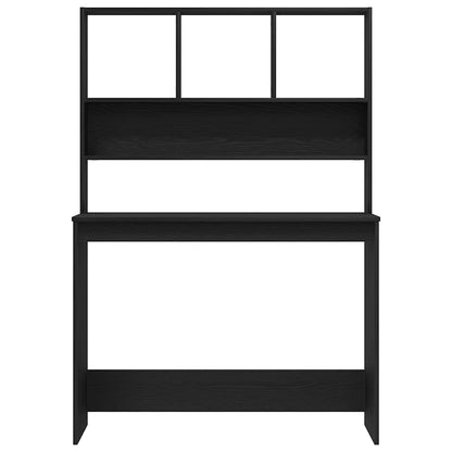 Scrivania con Mensole Rovere Nero 102x45x148 cm in Truciolato - homemem39