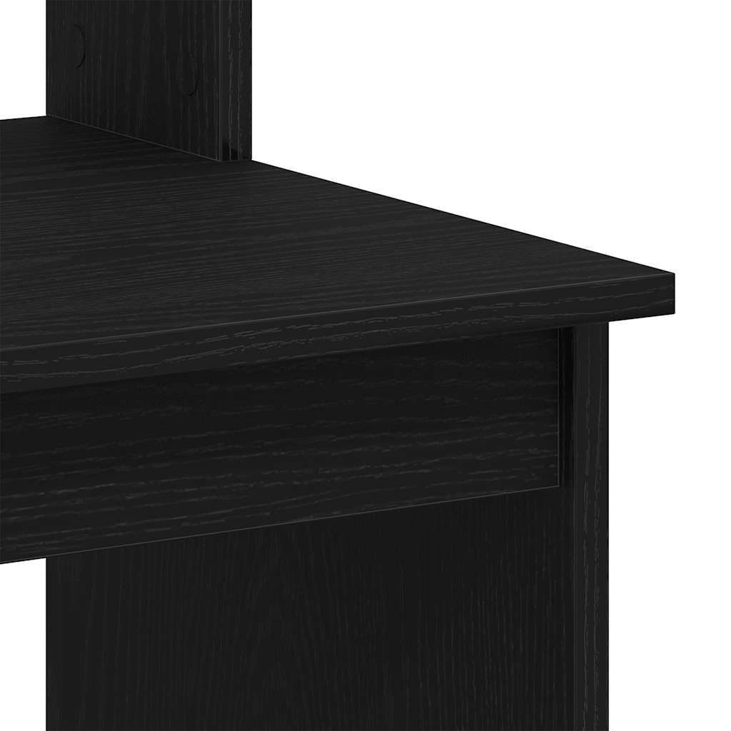 Scrivania con Mensole Rovere Nero 102x45x148 cm in Truciolato