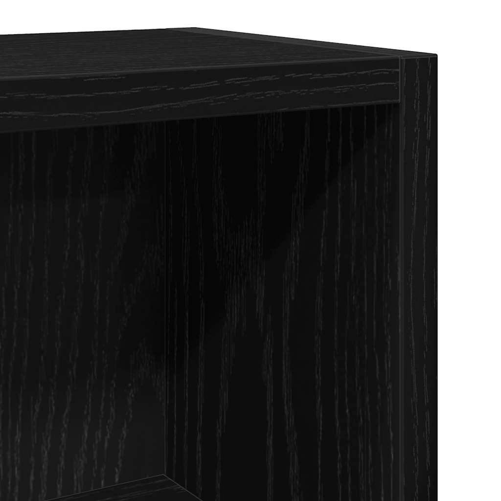 Scaffali Porta CD 2 pz Rovere Nero 21x16x93,5 cm in Truciolato | homemem39