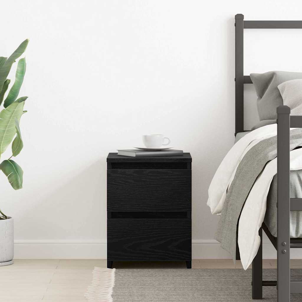 Armadio da Notte Rovere Nero 30 x 30 x 40 cm Legno multistrato