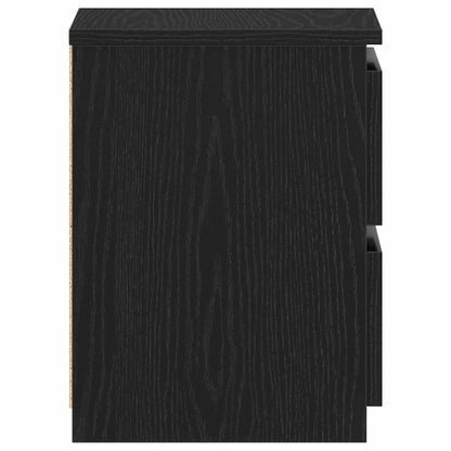 Armadio da Notte con cassetto 2 pcs Rovere Nero 30 x 30 x 40 cm