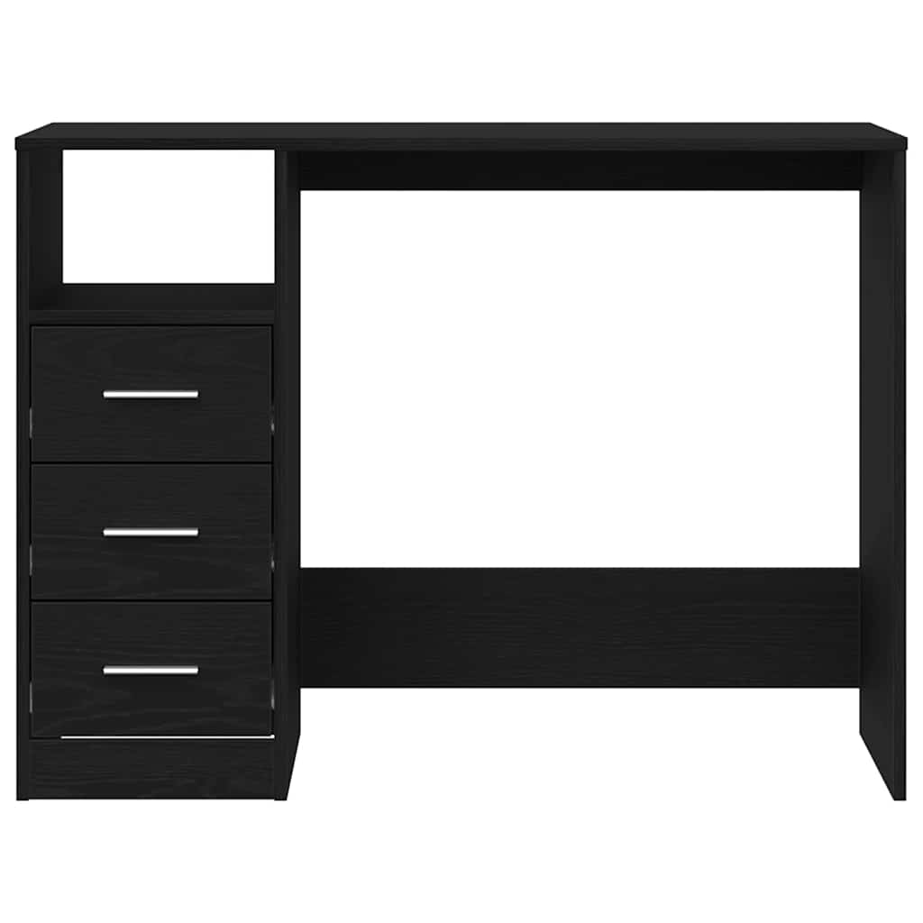 Scrivania Cassetti Rovere Nero 102x50x76 cm Legno Multistrato