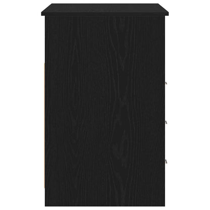 Scrivania Cassetti Rovere Nero 102x50x76 cm Legno Multistrato