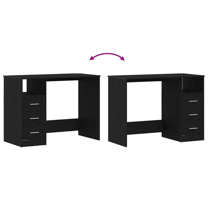 Scrivania Cassetti Rovere Nero 102x50x76 cm Legno Multistrato - homemem39