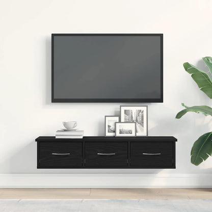 Mobile a Parete Rovere Nero 88x26x18,5 cm in Truciolato | homemem39