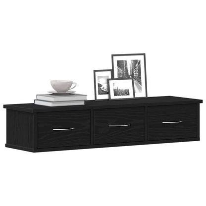 Mobile a Parete Rovere Nero 88x26x18,5 cm in Truciolato
