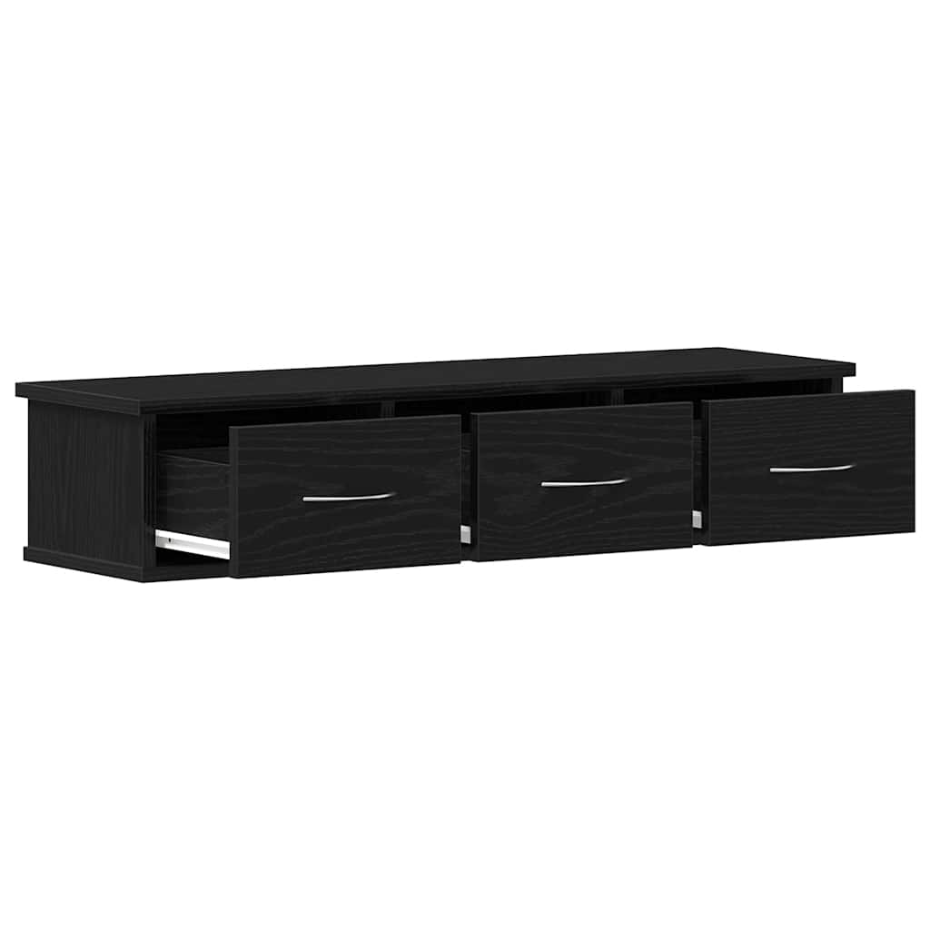 Mobile a Parete Rovere Nero 88x26x18,5 cm in Truciolato | homemem39