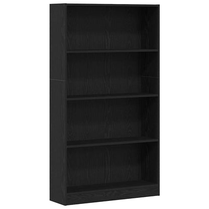 Libreria a 4 Ripiani Rovere Nero 80x24x143 cm in Truciolato | homemem39