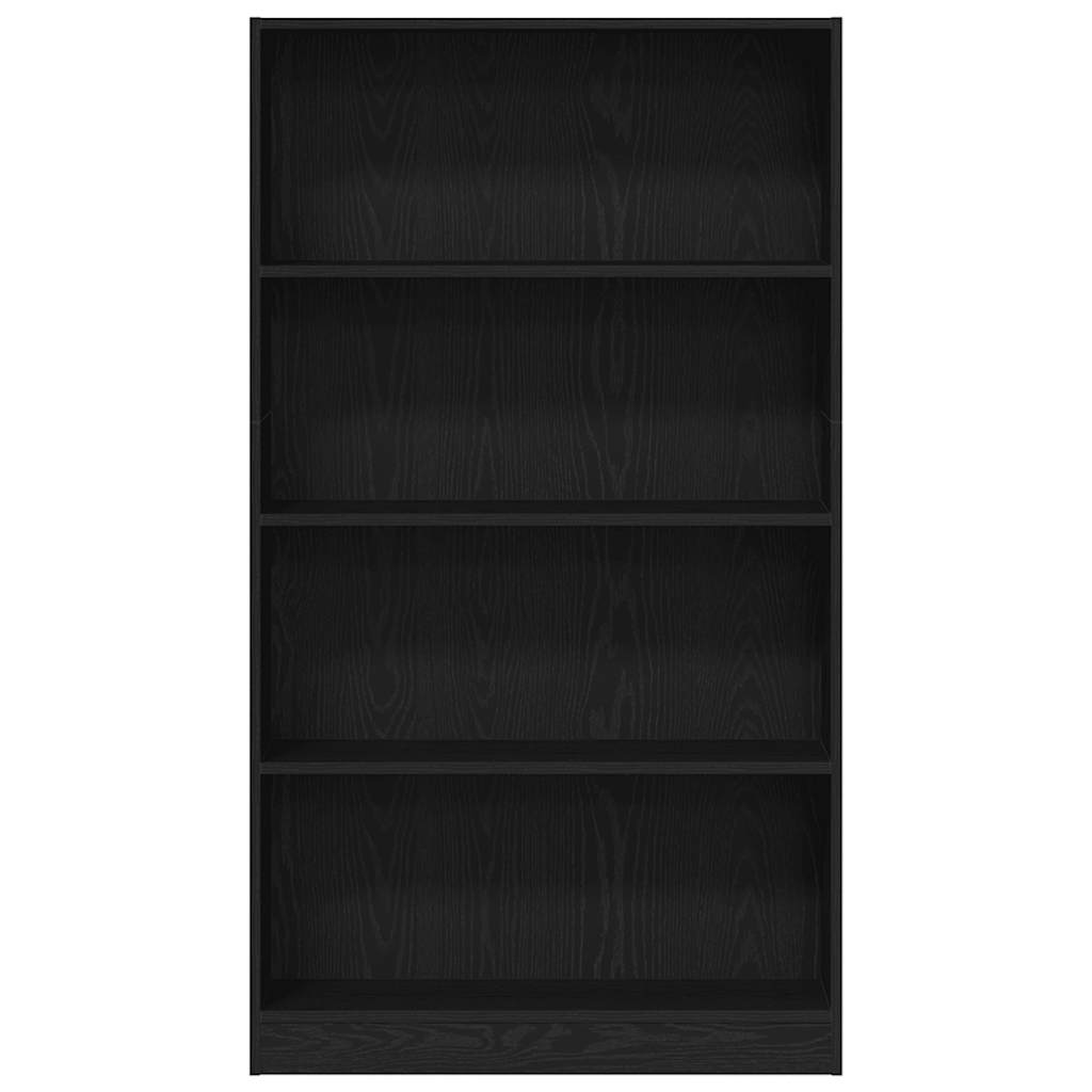 Libreria a 4 Ripiani Rovere Nero 80x24x143 cm in Truciolato | homemem39