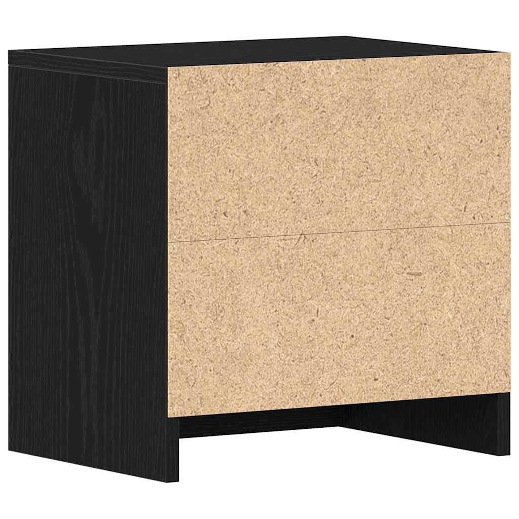 Comodino Rovere Nero 40x30x40 cm in Legno Multistrato - homemem39