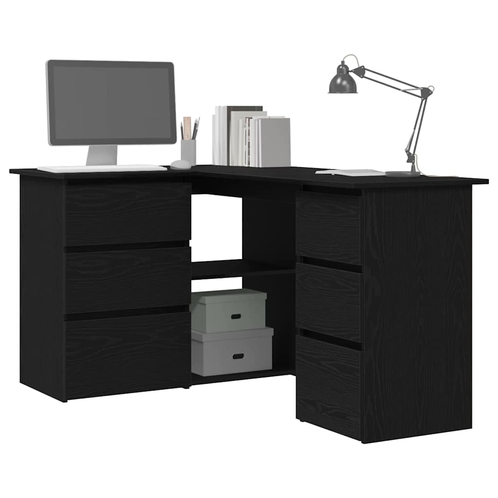 Scrivania Rovere Nero 145 x 100 x 76 cm Legno multistrato
