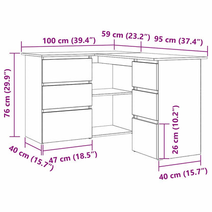 Scrivania Rovere Nero 145 x 100 x 76 cm Legno multistrato | homemem39