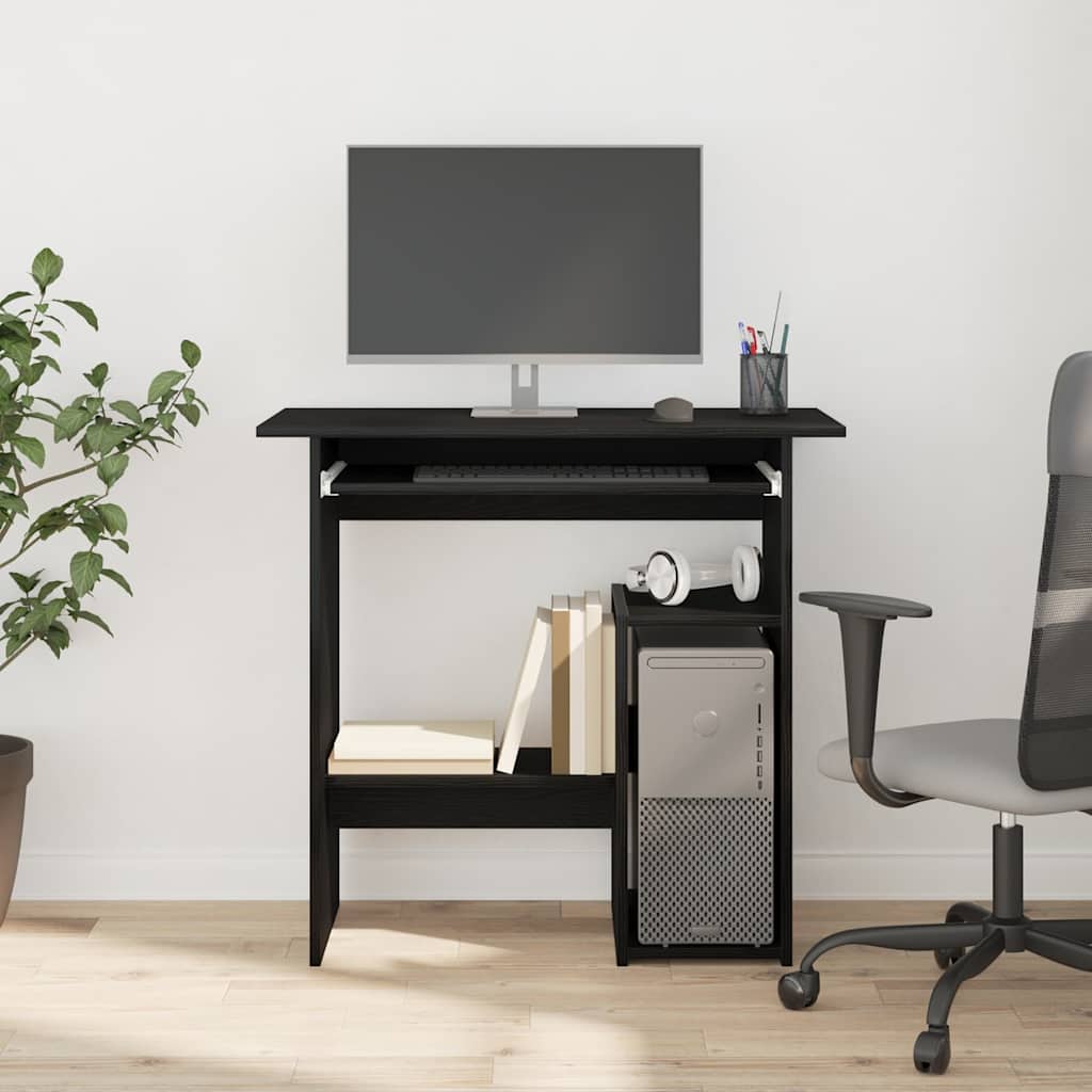 Scrivania Rovere Nero 80x45x74 cm in Legno Multistrato | homemem39