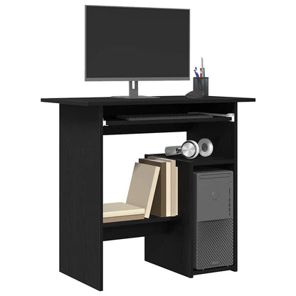 Scrivania Rovere Nero 80x45x74 cm in Legno Multistrato