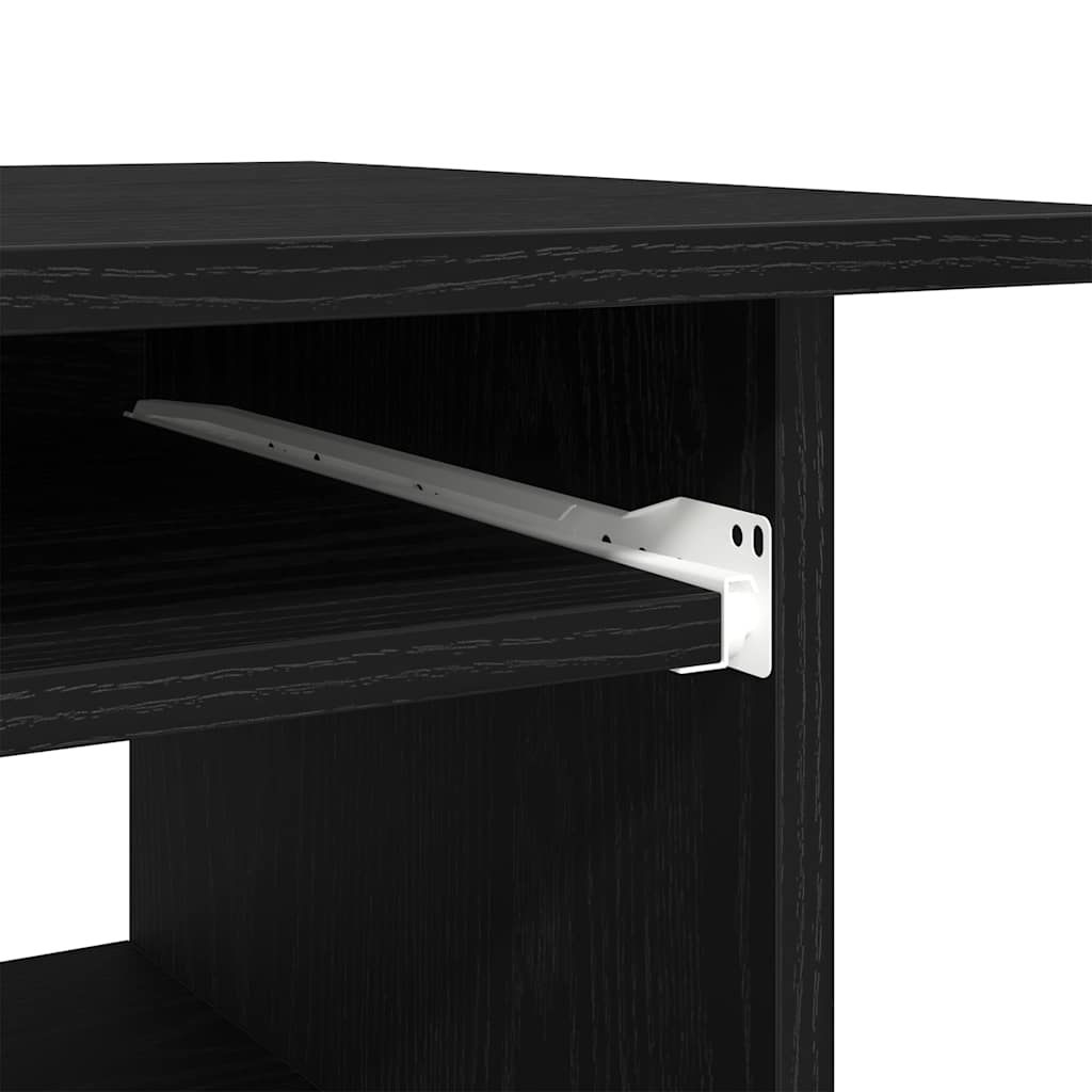 Scrivania Rovere Nero 80x45x74 cm in Legno Multistrato