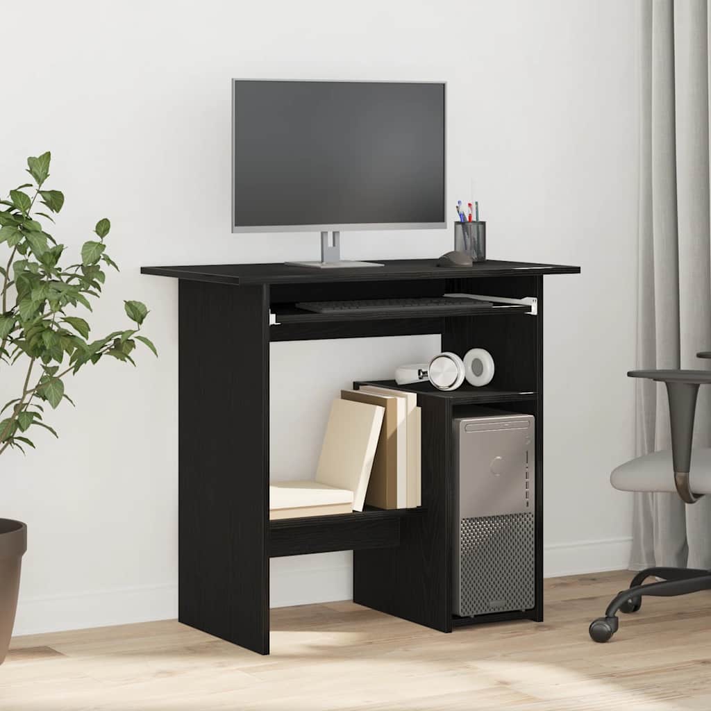 Scrivania Rovere Nero 80x45x74 cm in Legno Multistrato | homemem39