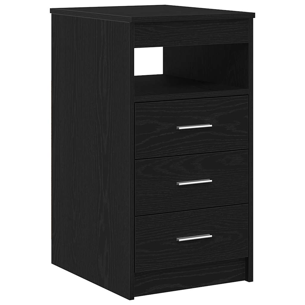 Cassettiera Rovere Nero 40x50x76 cm in Legno Multistrato | homemem39