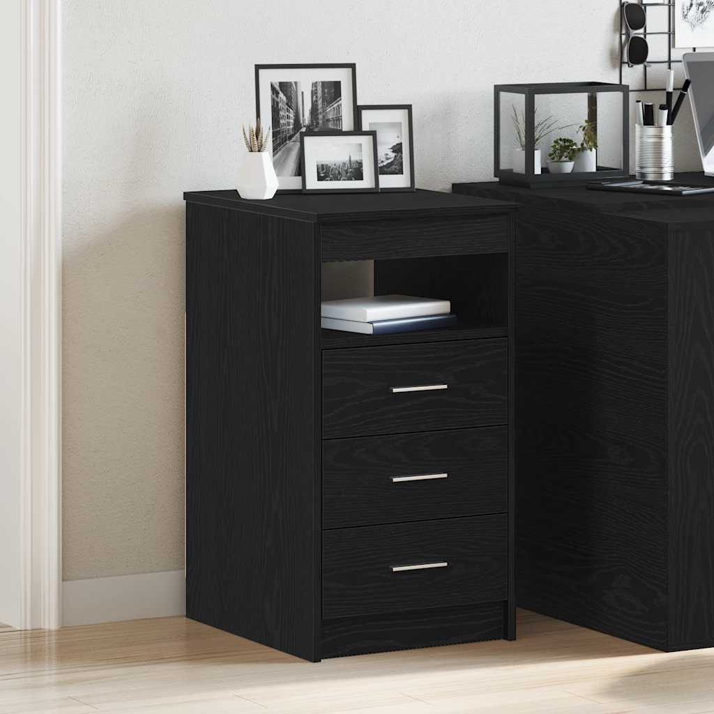 Cassettiera Rovere Nero 40x50x76 cm in Legno Multistrato | homemem39