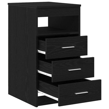 Cassettiera Rovere Nero 40x50x76 cm in Legno Multistrato | homemem39