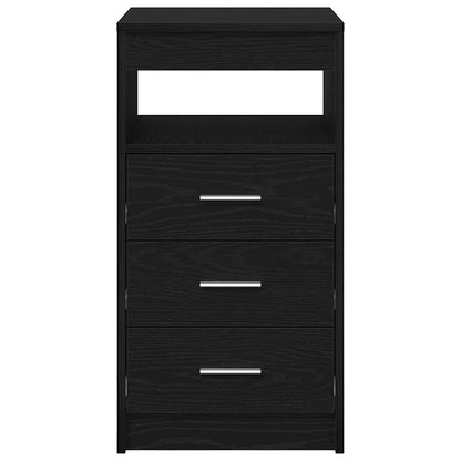 Cassettiera Rovere Nero 40x50x76 cm in Legno Multistrato