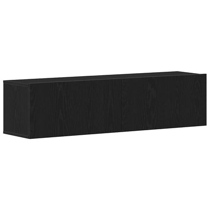 Mobile TV Rovere Nero 120x30x30,5 cm in Legno Multistrato | homemem39