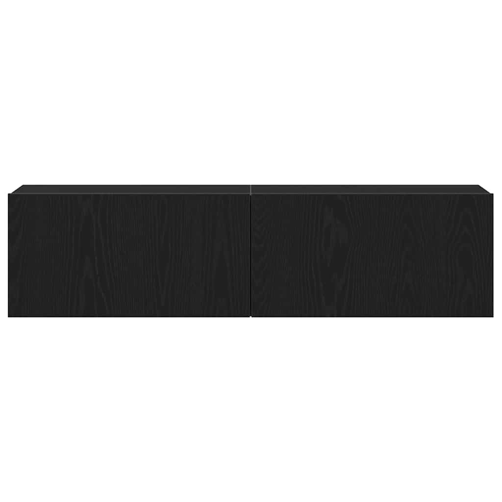 Mobile TV Rovere Nero 120x30x30,5 cm in Legno Multistrato | homemem39