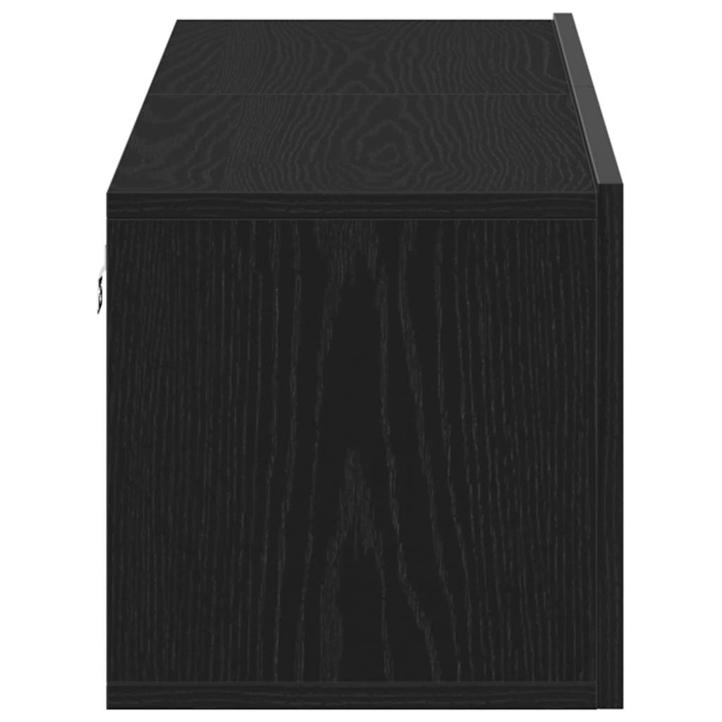 Mobile TV Rovere Nero 120x30x30,5 cm in Legno Multistrato