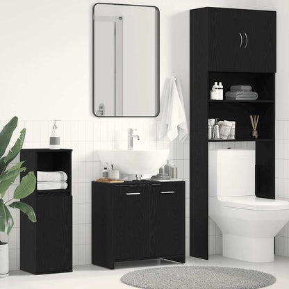 Mobile Lavabo Bagno Rovere Nero 60x30x60cm in Legno Multistrato | homemem39