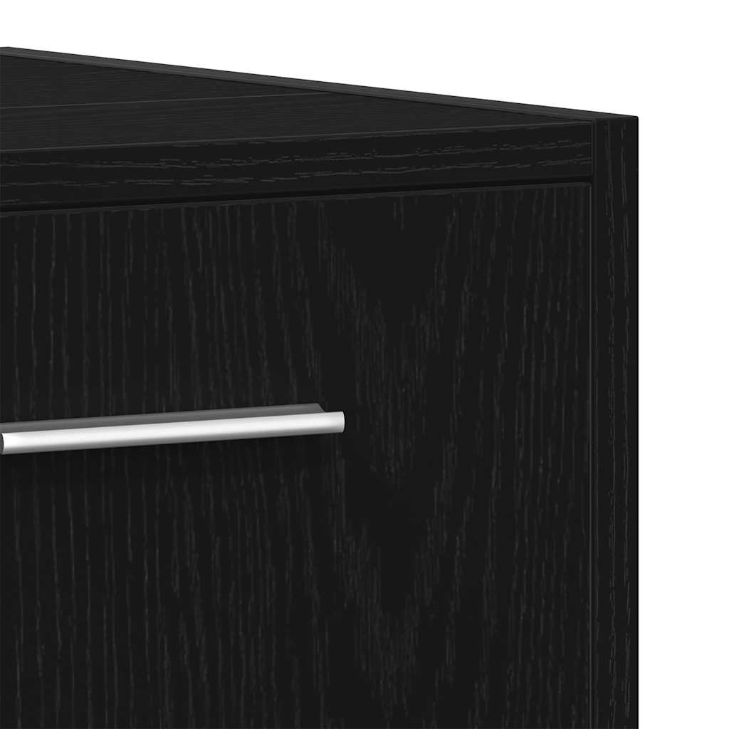 Mobile da Bagno con Specchio Rovere Nero in Legno Multistrato | homemem39