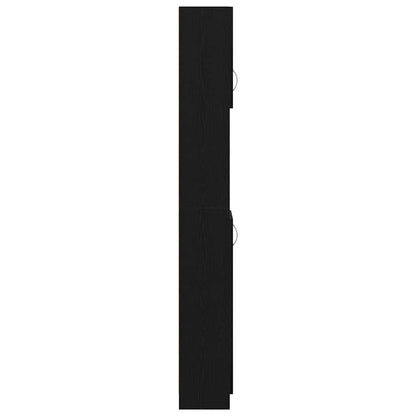 Mobile da Bagno Rovere Nero 32x25,5x190 cm in Legno Multistrato
