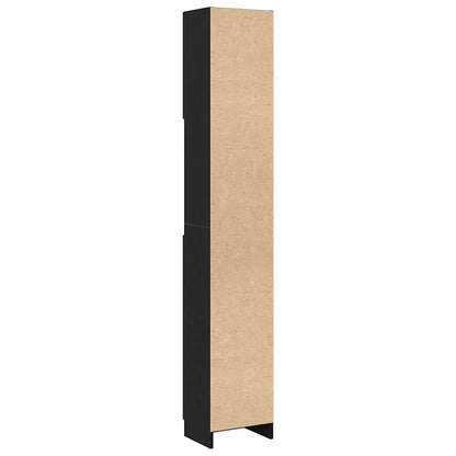 Mobile da Bagno Rovere Nero 32x25,5x190 cm in Legno Multistrato | homemem39