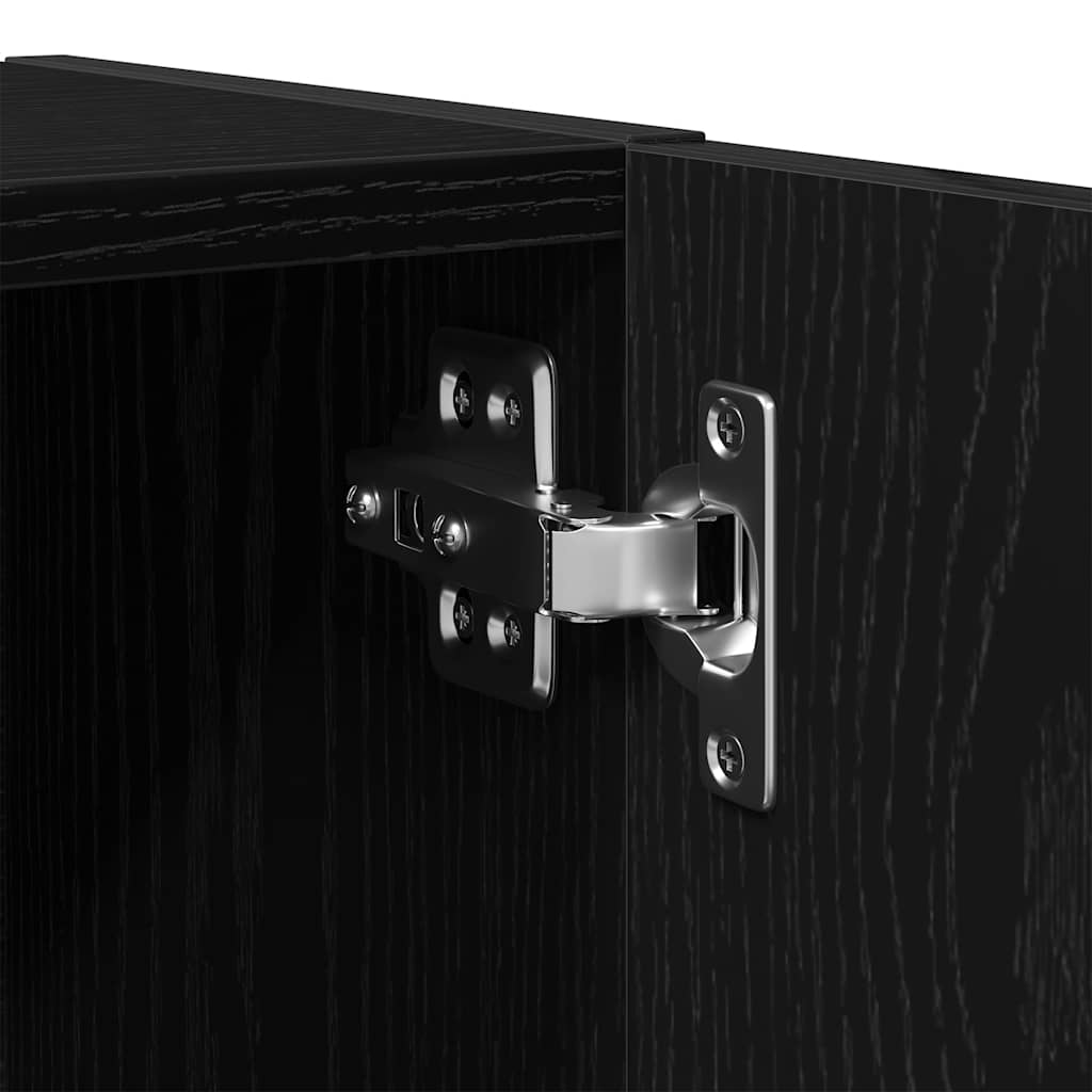 Mobile da Bagno Rovere Nero 32x25,5x190 cm in Legno Multistrato | homemem39