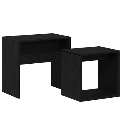 Tavolini da Salotto 2 pz Rovere Nero in Legno Multistrato | homemem39