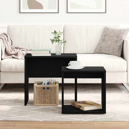 Tavolini da Salotto 2 pz Rovere Nero in Legno Multistrato | homemem39