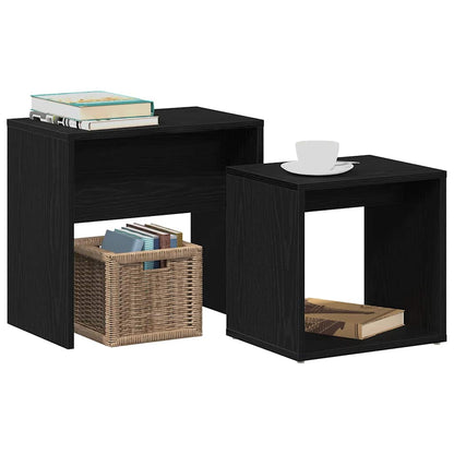 Tavolini da Salotto 2 pz Rovere Nero in Legno Multistrato